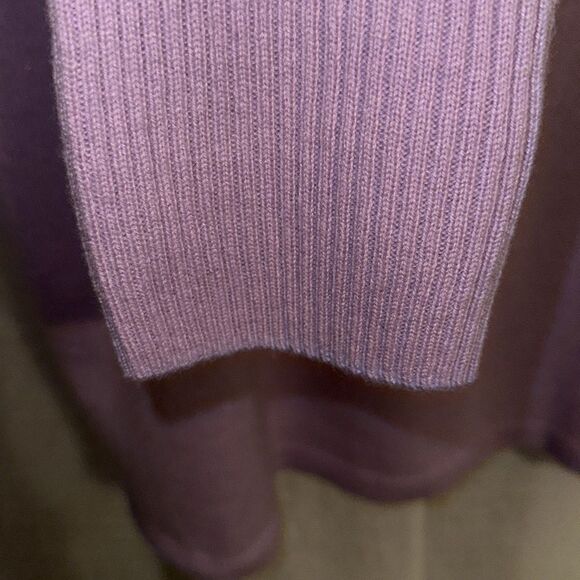 Talbots Haven M Lavender 💯Cashmere V neck Pullover Long Fine Knit Sweater - Picture 6 of 11